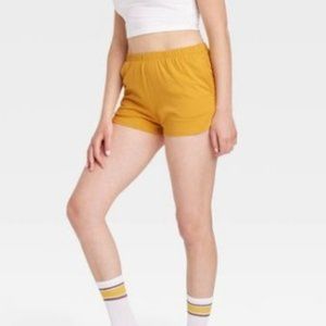Colsie Womens Foldover Waistband Sleep Lounge Boxer Shorts Yellow Size S NWT